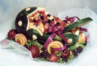 Baby Carriage Fresh Fruit Display by Long Island Caterer - Elegant Eating