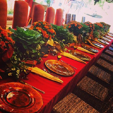 Table set for Christmas Dinner Party